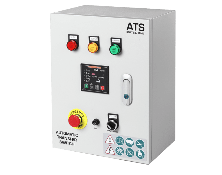 Automatic transfer switch panel for diesel generators