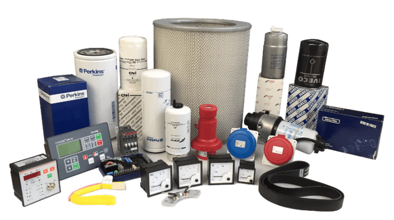 Generator spare parts, filters, belts, gauges and control modules